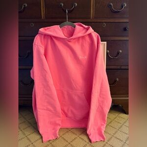 Talentless neon pink long sleeved midweight hoodie NWOT L